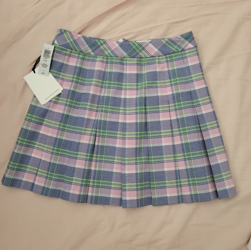 Aritzia Sunday Best Olive Micro Pleated Skirt